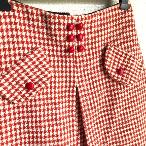Vintage > 60’s Hippie Red and White Check Gingham Mini Skirt > 2 - Picture 3 of 9